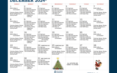 December MCU Activity Calendar